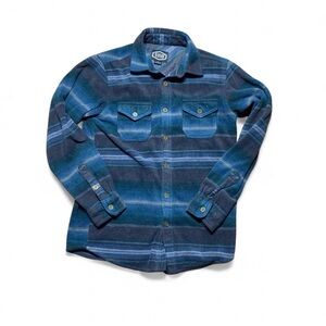 Gibson Trading Company Fleece Flannel Blue And Striped Size Small